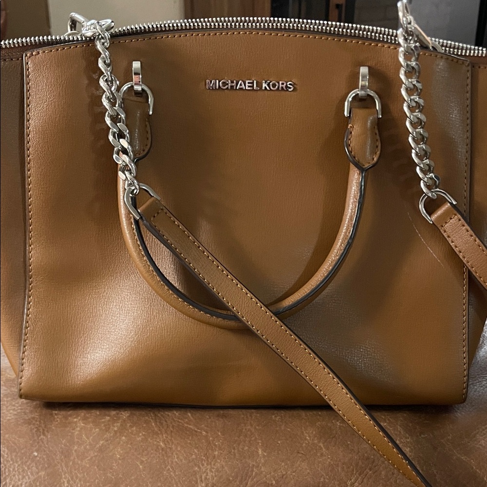 Michael Kors Brown Leather Shoulder Bag